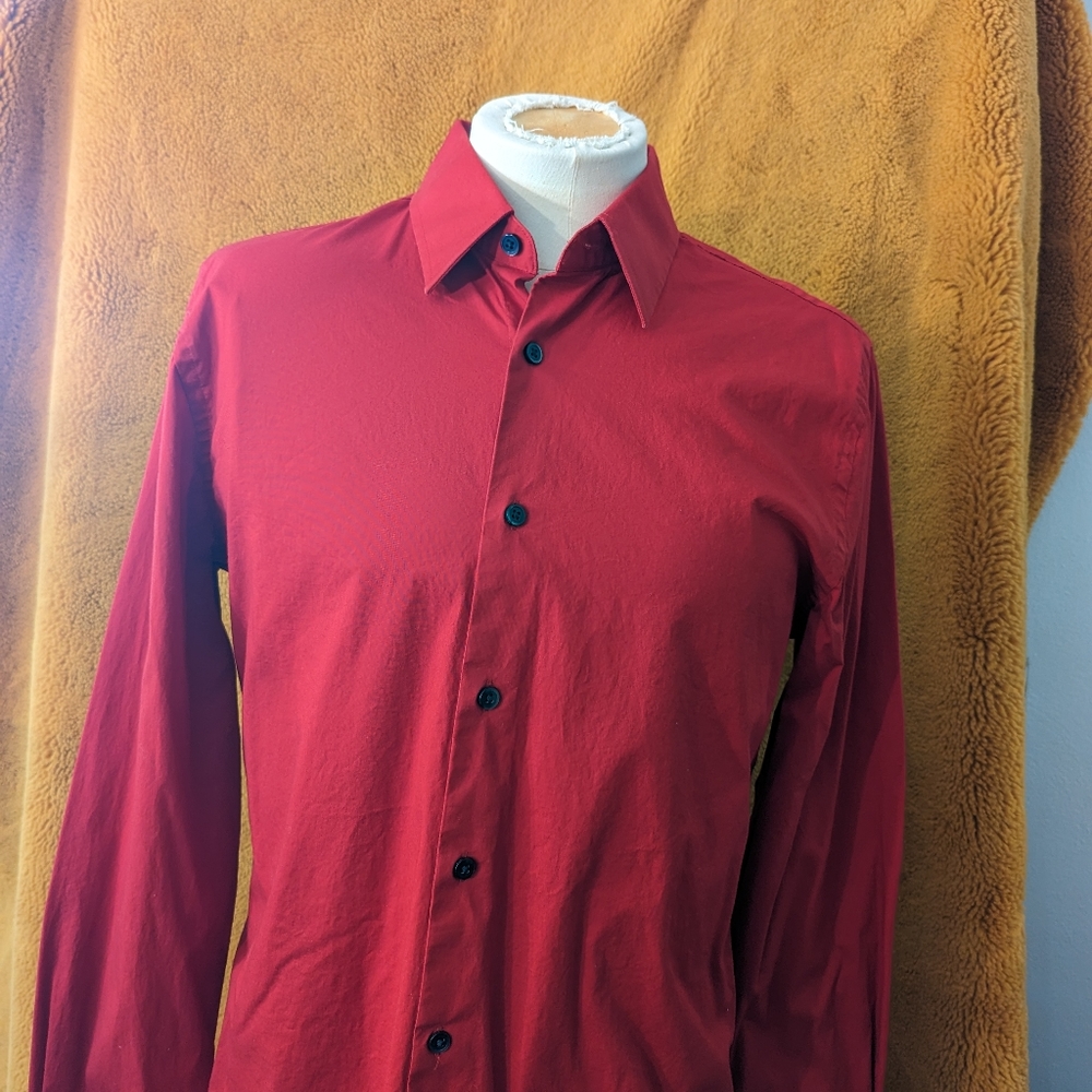 Red mens long sleeve shirt 1mx express